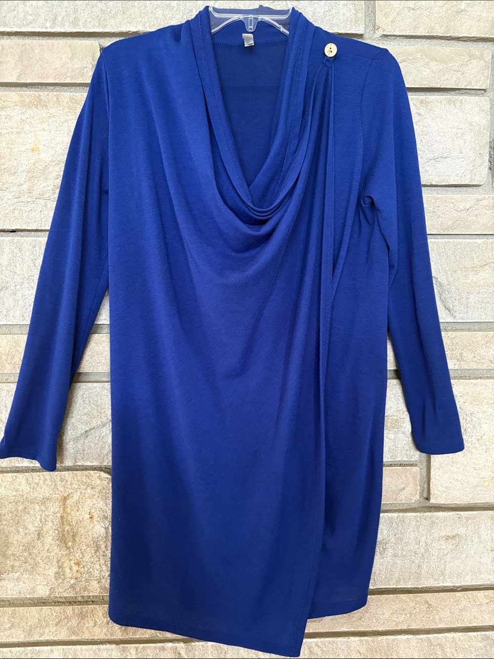 Emerald Cowl Neck Tunic in Deep Blue